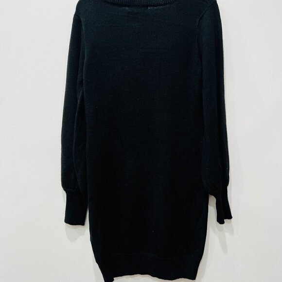 LULUS NEW $54 Cozy On Up Long Sleeve Sweater Mini Dress in Black - Picture 5 of 5